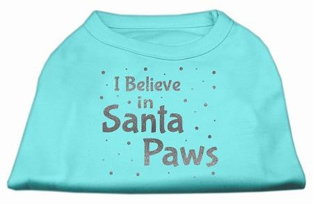 Screenprint Santa Paws Pet Shirt Aqua Lg (14)