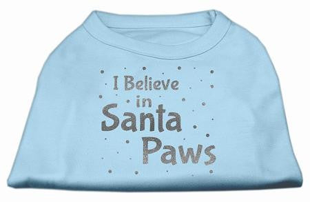 Screenprint Santa Paws Pet Shirt Baby Blue Lg (14)