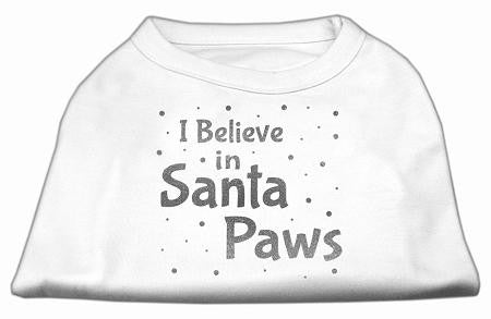 Screenprint Santa Paws Pet Shirt White Med (12)