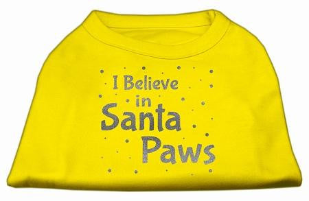 Screenprint Santa Paws Pet Shirt Yellow Med (12)