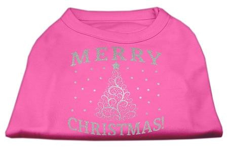 Shimmer Christmas Tree Pet Shirt Bright Pink Lg (14)