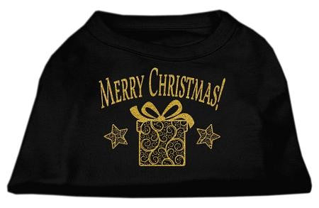 Golden Christmas Present Dog Shirt Black Med (12)