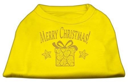 Golden Christmas Present Dog Shirt Yellow Med (12)