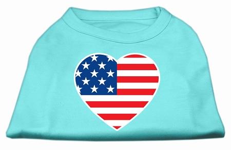 American Flag Heart Screen Print Shirt Aqua Med (12)