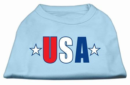 USA Star Screen Print Shirt Baby Blue Med (12)