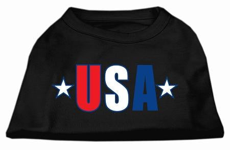 USA Star Screen Print Shirt Black  XL (16)