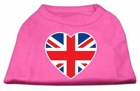 British Flag Heart Screen Print Shirt Bright Pink Med (12)