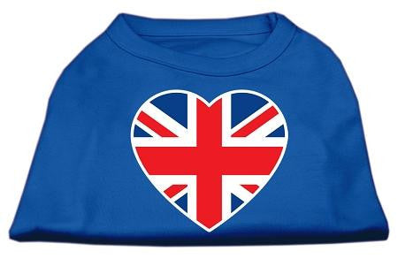 British Flag Heart Screen Print Shirt Blue XS (8)