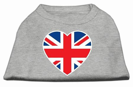 British Flag Heart Screen Print Shirt Grey Xxl (18)