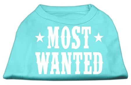 Most Wanted Screen Print Shirt Aqua Lg (14)