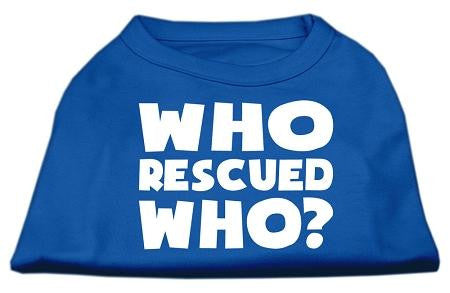 Who Rescued Who Screen Print Shirt Blue Lg (14)