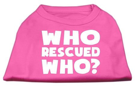 Who Rescued Who Screen Print Shirt Bright Pink Med (12)