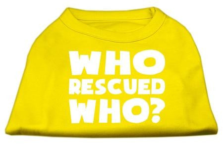 Who Rescued Who Screen Print Shirt Yellow Med (12)