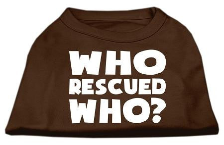 Who Rescued Who Screen Print Shirt Brown Sm (10)