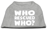 Who Rescued Who Screen Print Shirt Grey Sm (10)