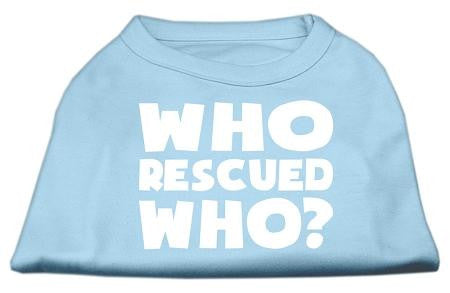 Who Rescued Who Screen Print Shirt Baby Blue XL (16)