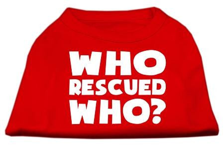 Who Rescued Who Screen Print Shirt Red XXL (18)