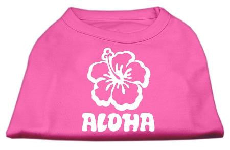 Aloha Flower Screen Print Shirt Bright Pink Lg (14)