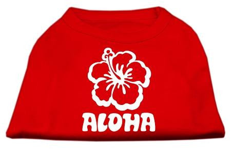 Aloha Flower Screen Print Shirt Red Lg (14)