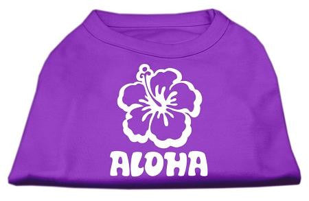 Aloha Flower Screen Print Shirt Purple Sm (10)