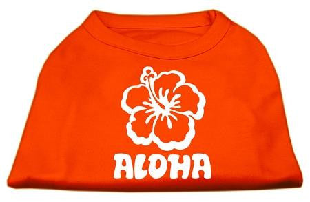 Aloha Flower Screen Print Shirt Orange XL (16)