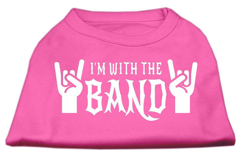 With the Band Screen Print Shirt Bright Pink Sm (10)