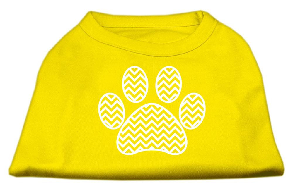 Chevron Paw Screen Print Shirt Yellow Lg (14)