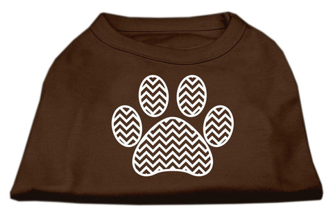 Chevron Paw Screen Print Shirt Brown Sm (10)