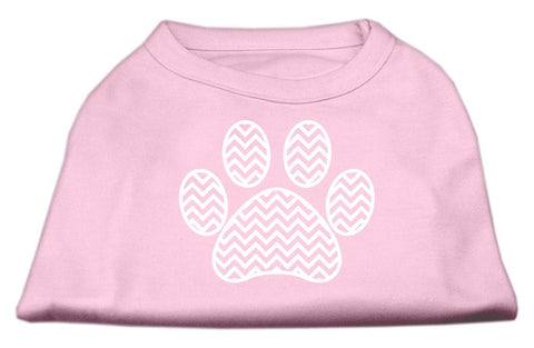 Chevron Paw Screen Print Shirt Light Pink Sm (10)
