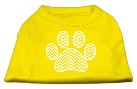 Chevron Paw Screen Print Shirt Yellow Sm (10)