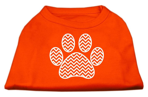 Chevron Paw Screen Print Shirt Orange XL (16)