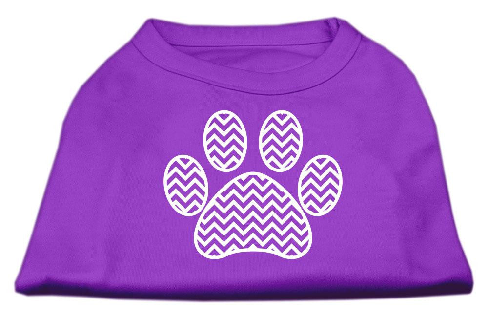 Chevron Paw Screen Print Shirt Purple XL (16)