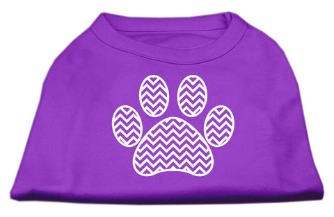 Chevron Paw Screen Print Shirt Purple XL (16)