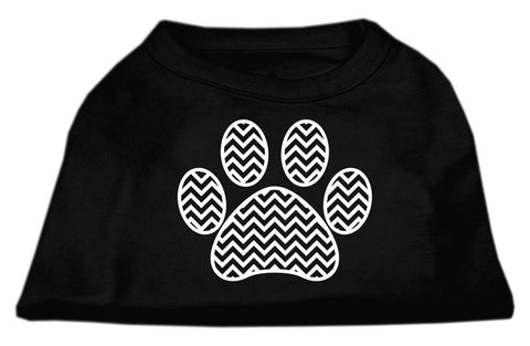 Chevron Paw Screen Print Shirt Black  XXL (18)