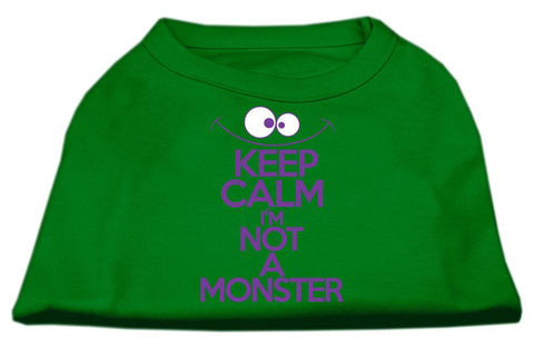 Keep Calm Screen Print Dog Shirt Green Lg (14)