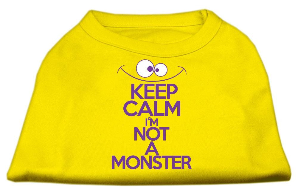 Keep Calm Screen Print Dog Shirt Yellow Med (12)