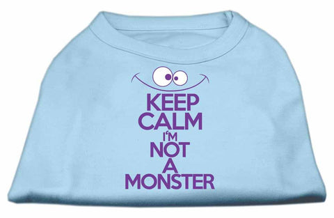 Keep Calm Screen Print Dog Shirt Baby Blue Sm (10)