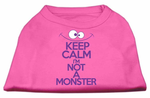 Keep Calm Screen Print Dog Shirt Bright Pink Sm (10)