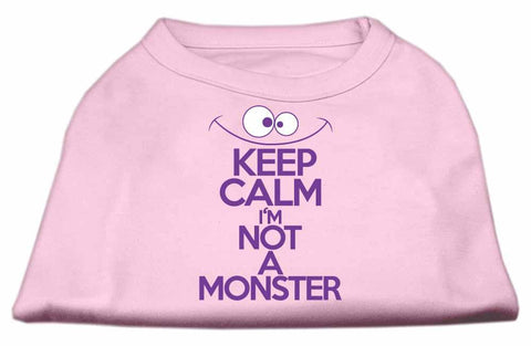 Keep Calm Screen Print Dog Shirt Light Pink Sm (10)