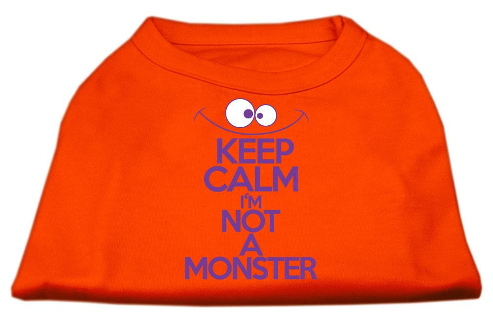 Keep Calm Screen Print Dog Shirt Orange Sm (10)