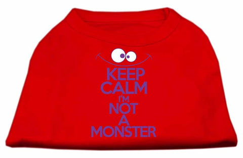 Keep Calm Screen Print Dog Shirt Red Sm (10)