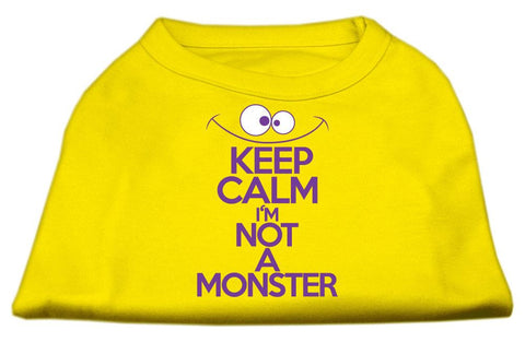 Keep Calm Screen Print Dog Shirt Yellow Sm (10)