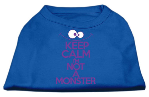 Keep Calm Screen Print Dog Shirt Blue XS (8)