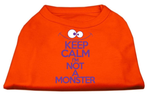 Keep Calm Screen Print Dog Shirt Orange XXL (18)