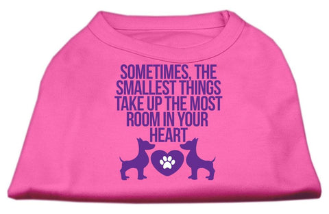 Smallest Things Screen Print Dog Shirt Bright Pink Lg (14)