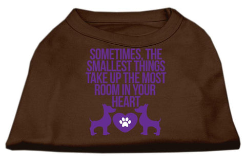 Smallest Things Screen Print Dog Shirt Brown Sm (10)