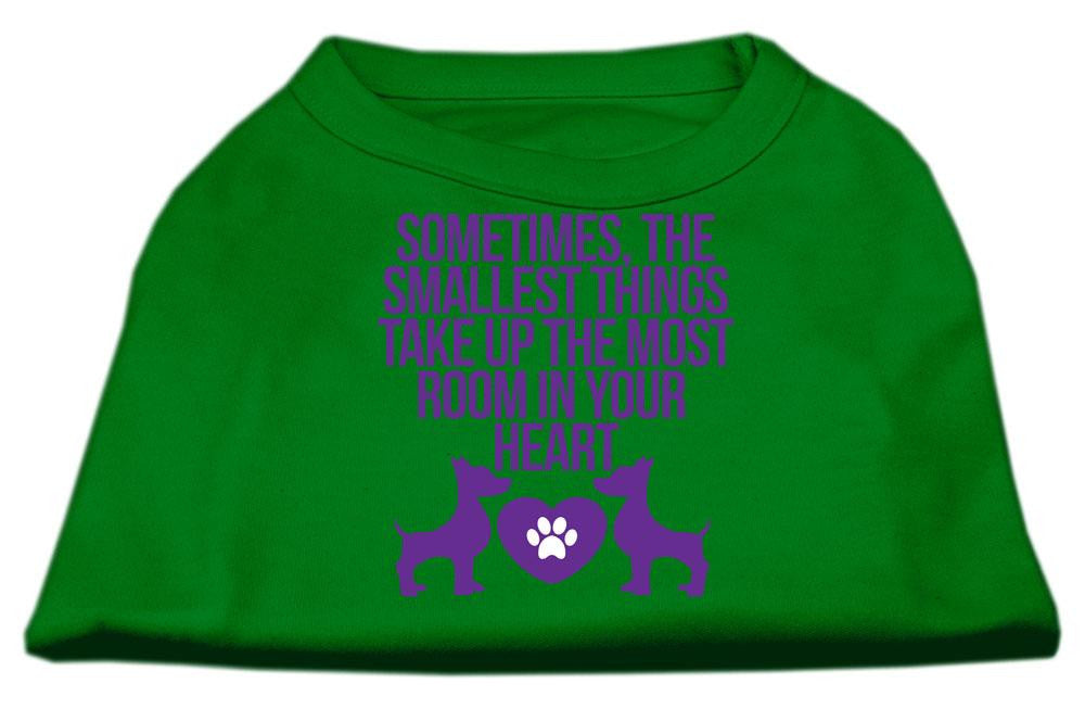 Smallest Things Screen Print Dog Shirt Green XS (8)