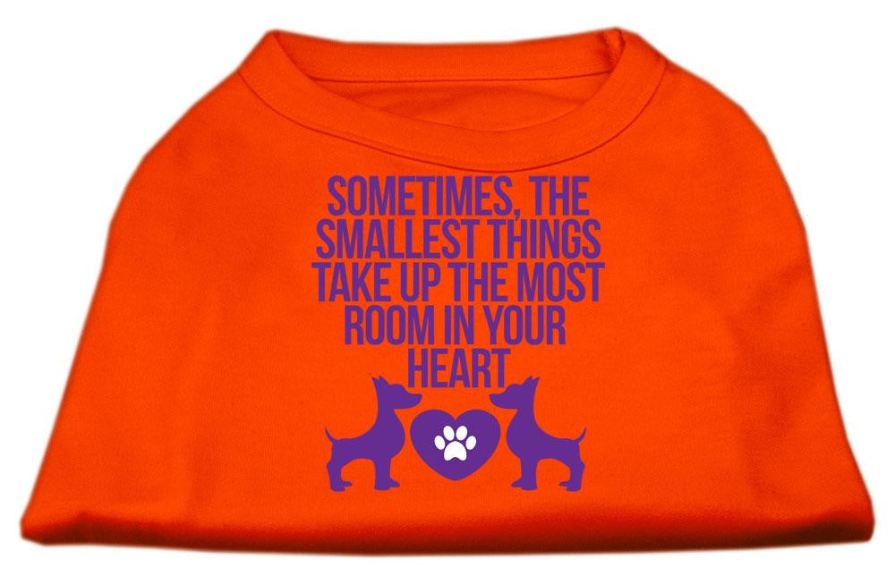 Smallest Things Screen Print Dog Shirt Orange XS (8)