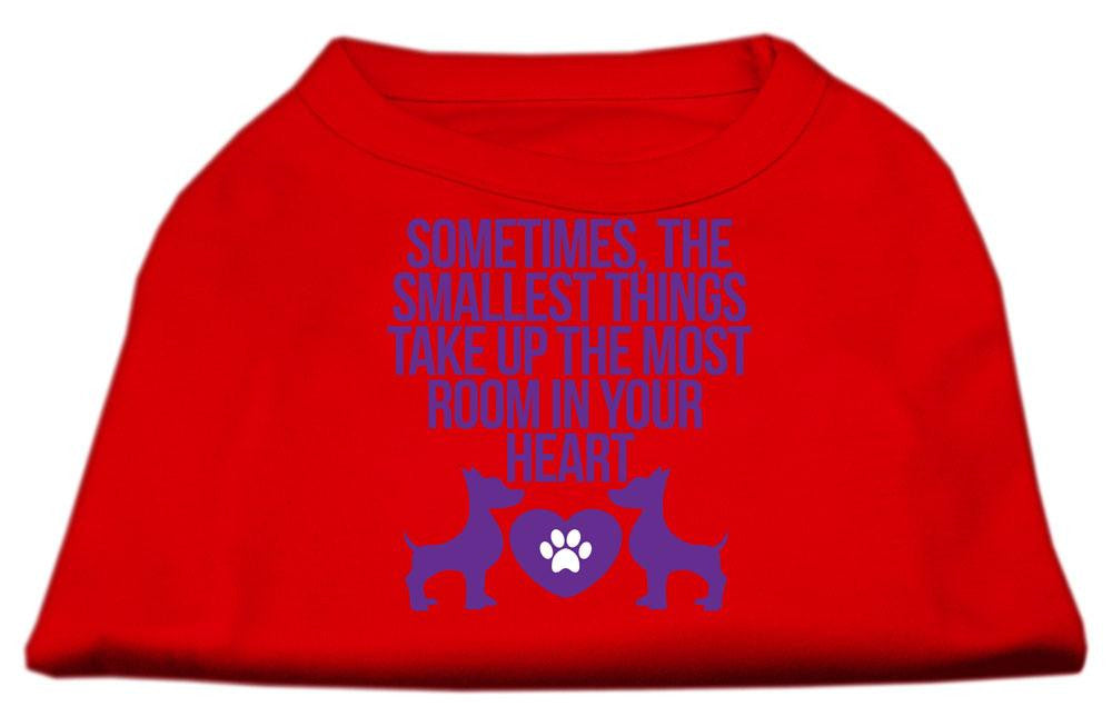 Smallest Things Screen Print Dog Shirt Red XS (8)