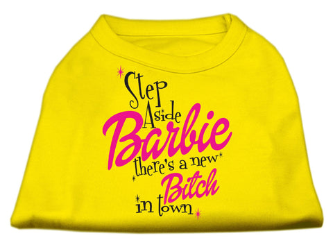 New Bitch in Town Screen Print Dog Shirt Yellow Med (12)